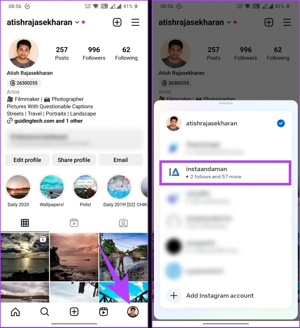 How to connect and merge Instagram accounts