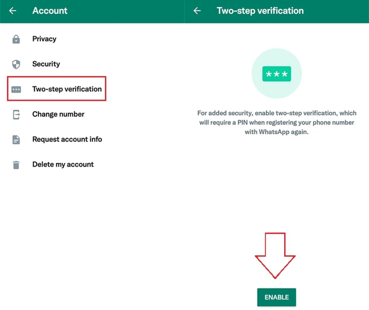 How to enable WhatsApp two-step verification 1