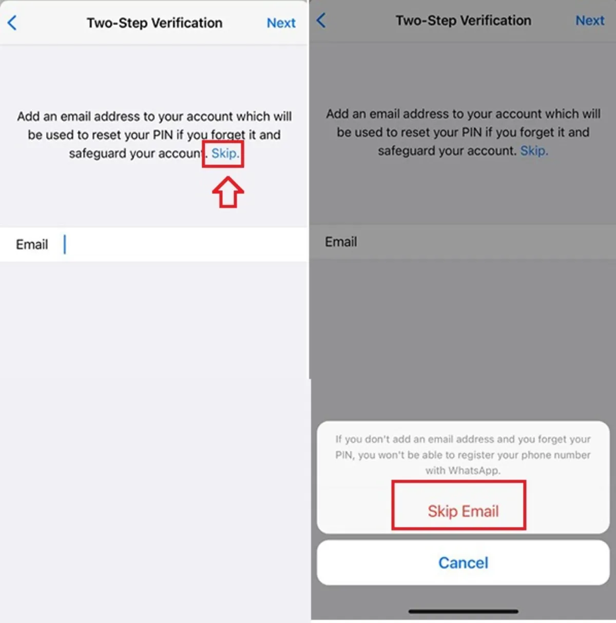 How to enable WhatsApp two-step verification