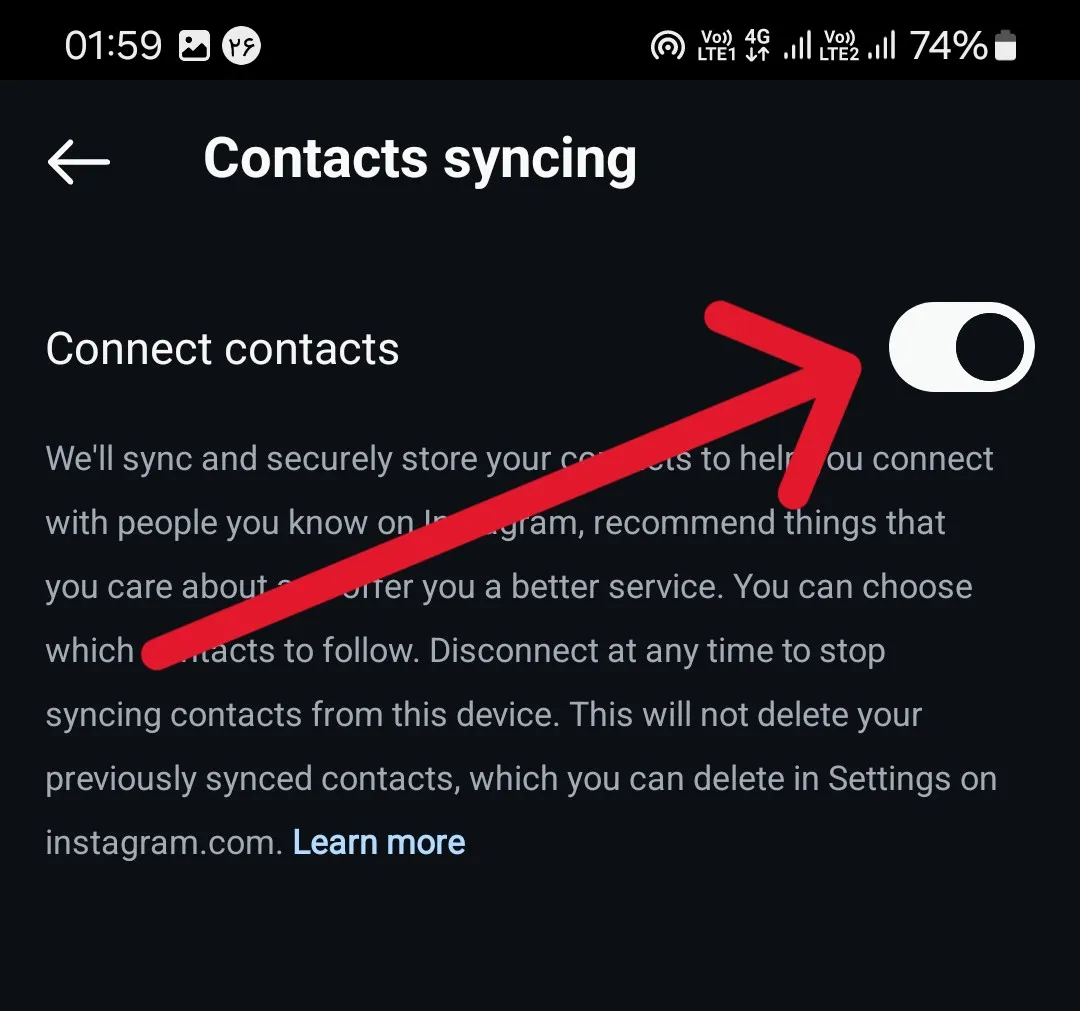 how to find contacts on Instagram
