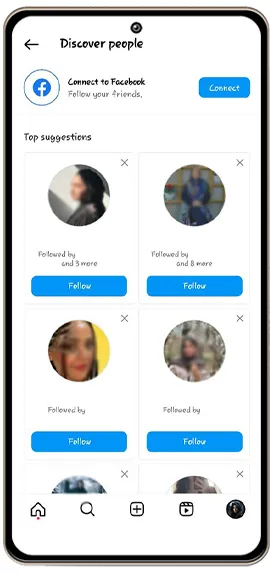 how to find contacts on Instagram