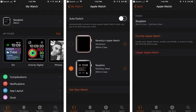 how to unpair apple watch from iPhone