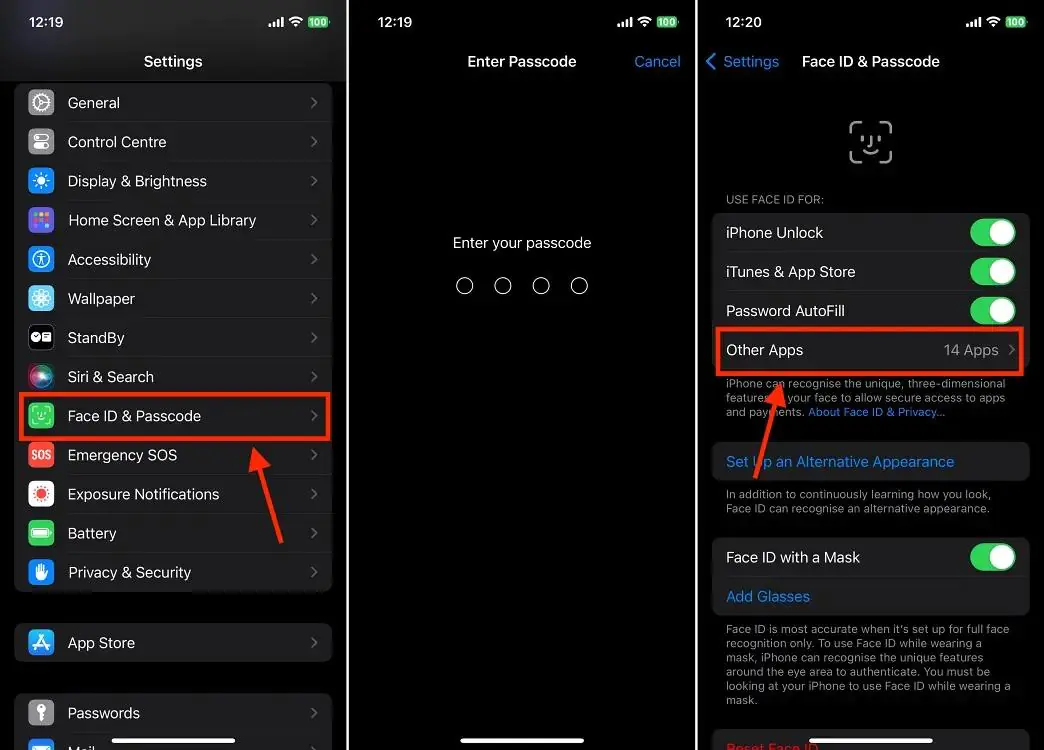 Lock iPhone apps with Face ID