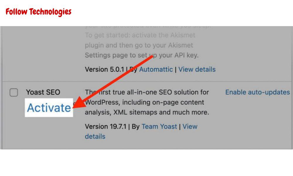 activate yoast seo