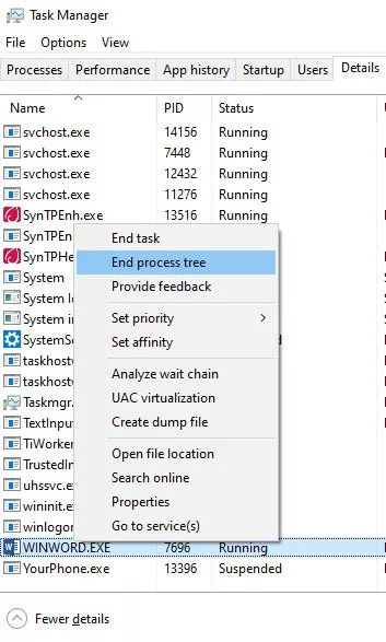 Word file not opening