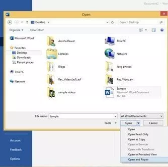 Word file not opening