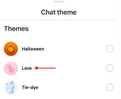 change background on Instagram chat