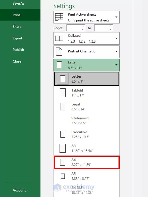 How to print a full page in Excel