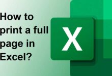 How to print a full page in Excel