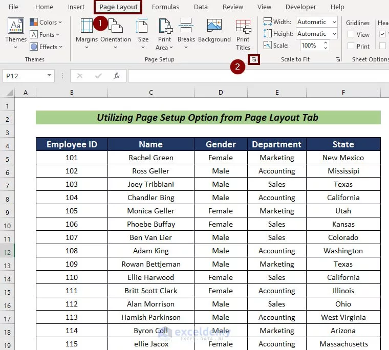 How to print a full page in Excel